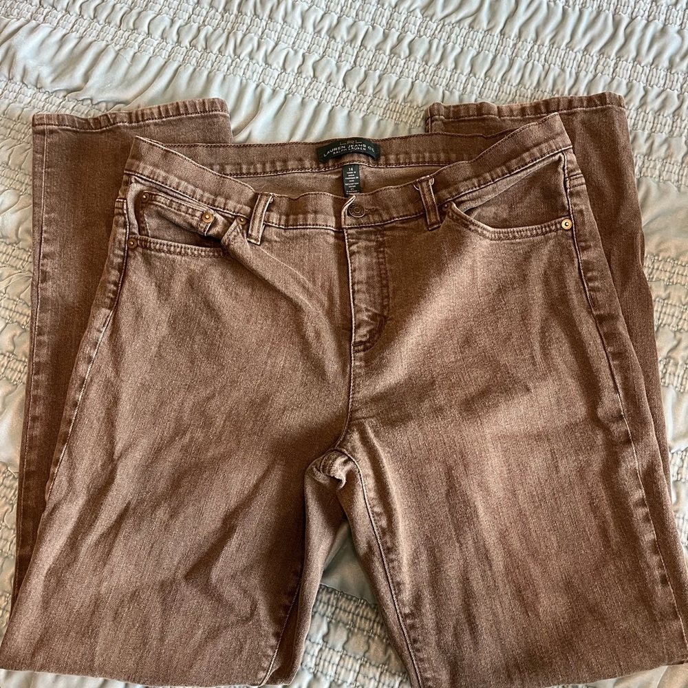 Lauren Ralph Lauren Brown Relaxed Pants